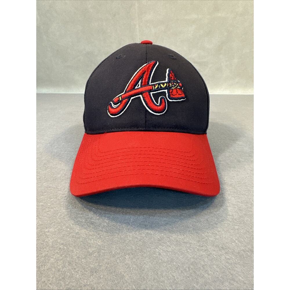 Atlanta Braves Hat Mens Red Blue Adjustable Strap Back Cap MLB Baseball Logo